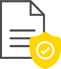 document with security shield and lock